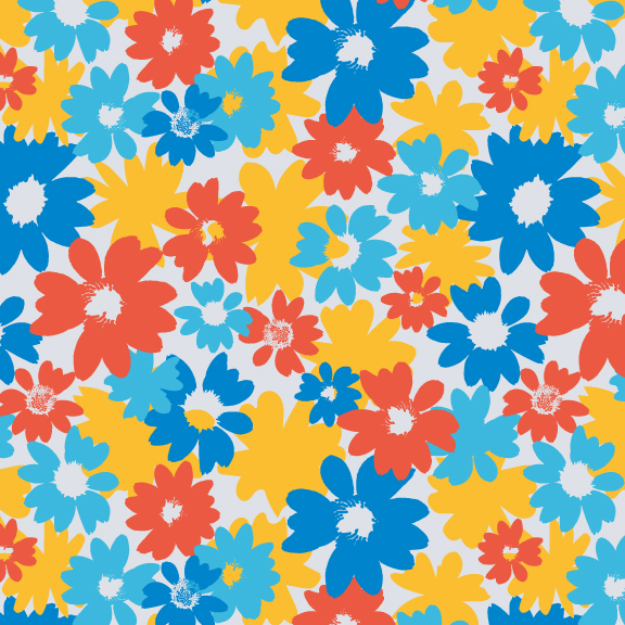 Field Day, flower surface pattern design, © Erin Michelle Greene, Wings Before Studio